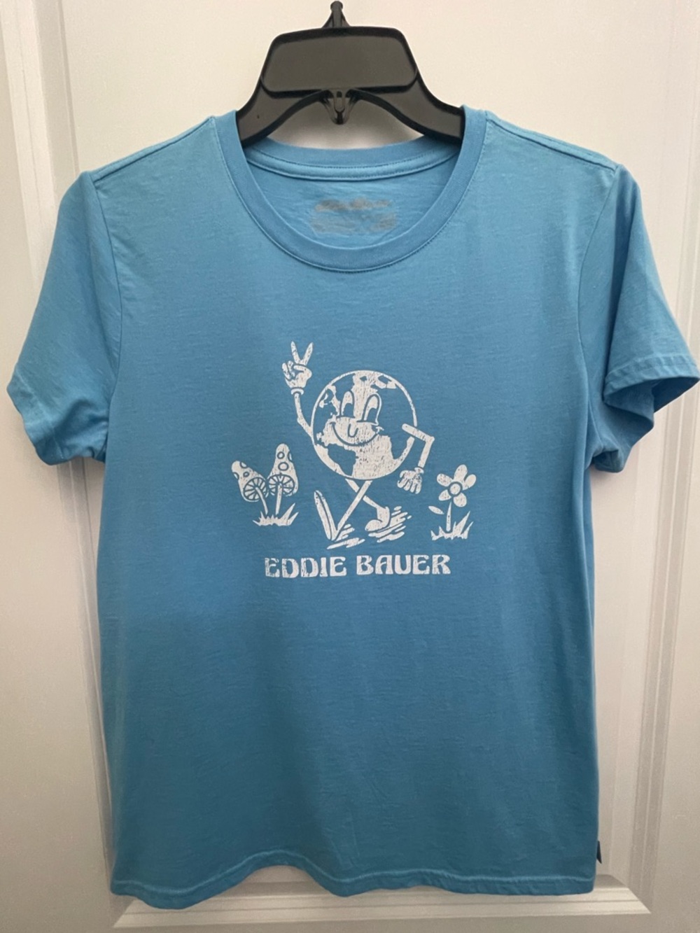 Eddie Bauer Sky Blue Graphics Crewneck Tee sz S